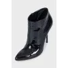 Patent leather ankle boots with heels