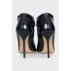Patent leather ankle boots with heels