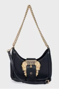 Leather bag with a volumetric lock