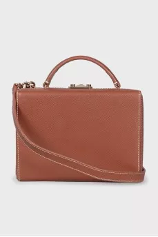 Brown leather crossbody bag