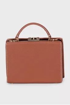 Brown leather crossbody bag