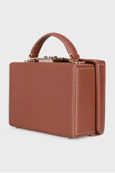 Brown leather crossbody bag