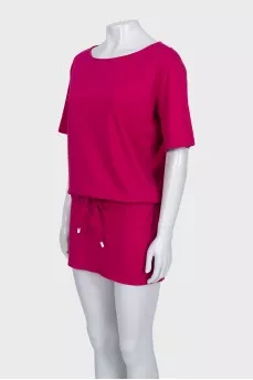 Pink dress with a tie