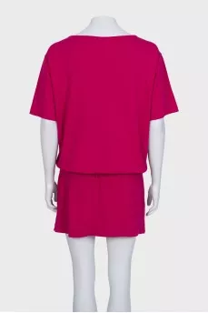 Pink dress with a tie