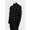 Men's wool pullover with signature print