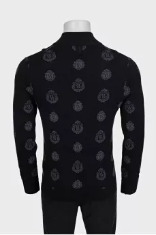 Men's wool pullover with signature print