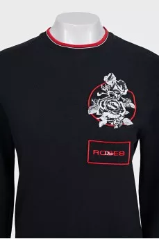 Black sweatshirt with a patch