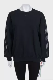 Men's black sweatshirt with a signature print