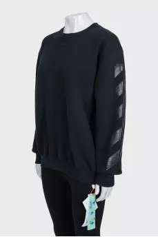 Men's black sweatshirt with a signature print