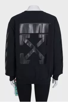 Men's black sweatshirt with a signature print