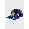 Men's blue cap with military print