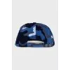 Men's blue cap with military print