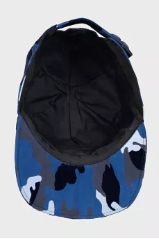 Men's blue cap with military print