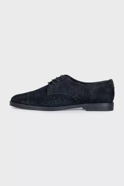 Black suede brogues
