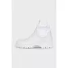 White leather boots
