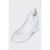 White leather boots