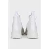 White leather boots