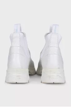 White leather boots