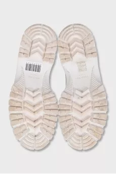 White leather boots