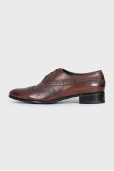 Men's brown leather brogues with perforations