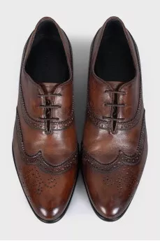 Men's brown leather brogues with perforations