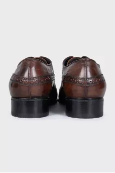 Men's brown leather brogues with perforations