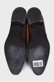 Men's brown leather brogues with perforations