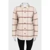 Cropped checkered shirt coat
