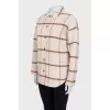 Cropped checkered shirt coat