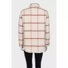 Cropped checkered shirt coat