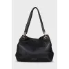 Black tote with gold hardware