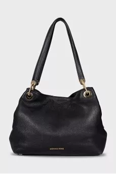 Black tote with gold hardware