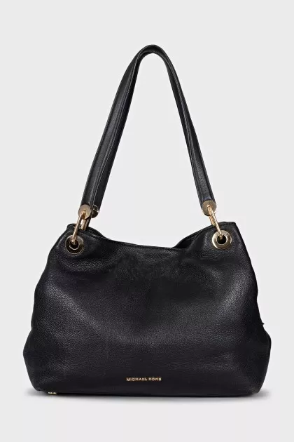 Black tote with gold hardware