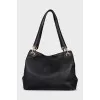 Black tote with gold hardware