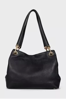 Black tote with gold hardware