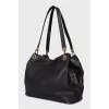 Black tote with gold hardware