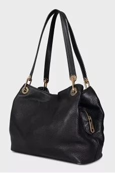 Black tote with gold hardware