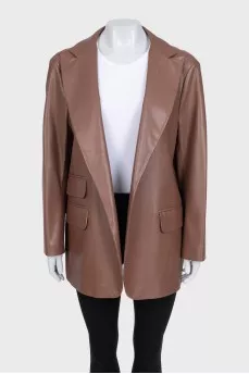 Brown leather jacket