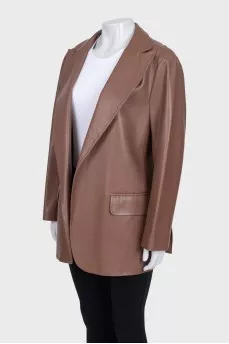 Brown leather jacket