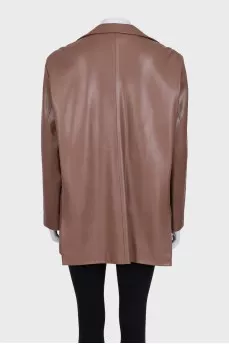 Brown leather jacket
