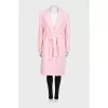 Pink wool coat with belt