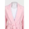 Pink wool coat with belt