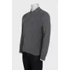 Men's gray wool and silk pullover