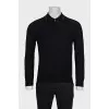 Men's black cashmere and silk pullover