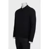 Men's black cashmere and silk pullover