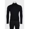 Men's black wool turtleneck with a straight cut