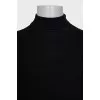 Men's black wool turtleneck with a straight cut