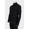 Men's black wool turtleneck with a straight cut