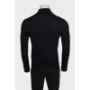 Men's black wool turtleneck with a straight cut