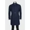 Men's checkered wool button down coat